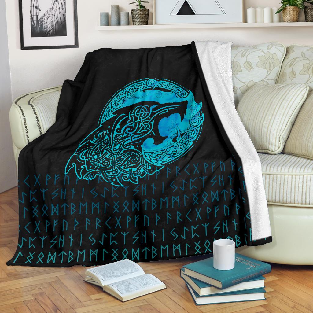 viking-premium-blanket-fenrir-wolf-cyan