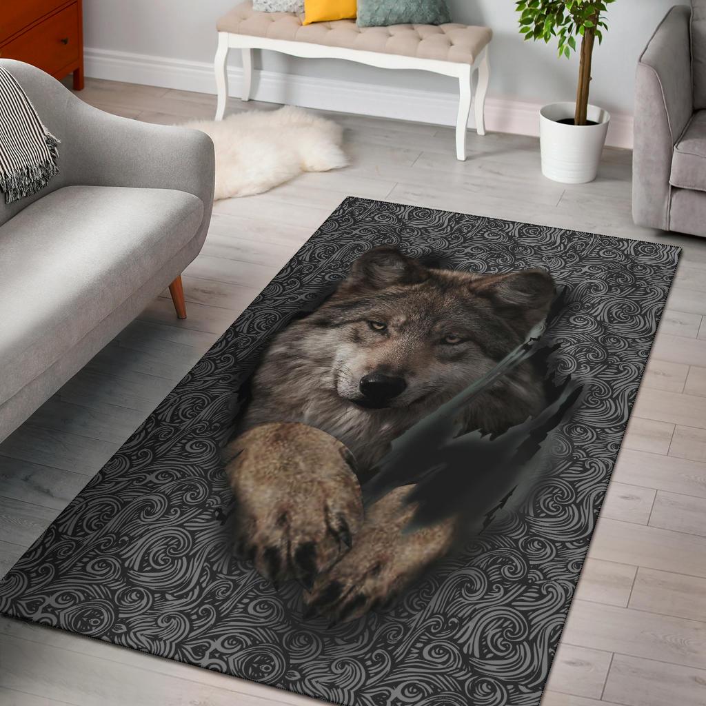 Wolf Escape Native American Area Rug LT10 - Wonder Print Shop