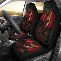 Blood Moon Red Wolf Car Seat Covers LT10 - Wonder Print Shop