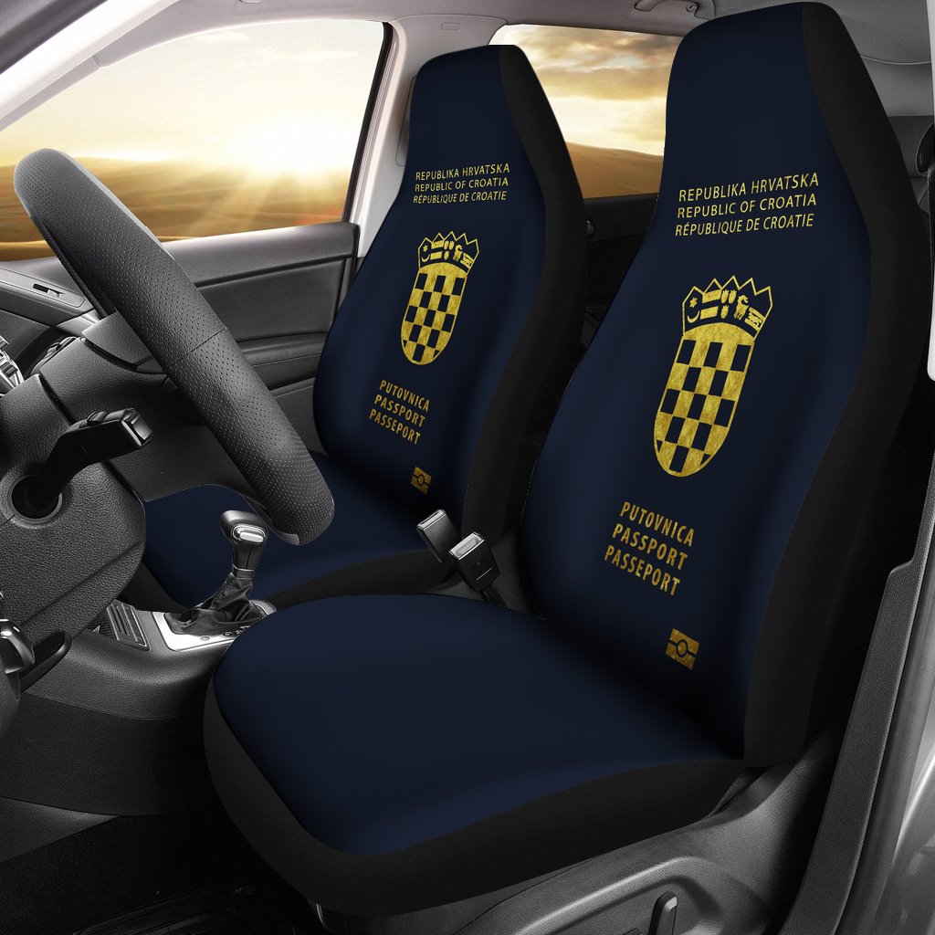 Croatia Car Seat Cover - Croatia Passport - Wonder Print Shop
