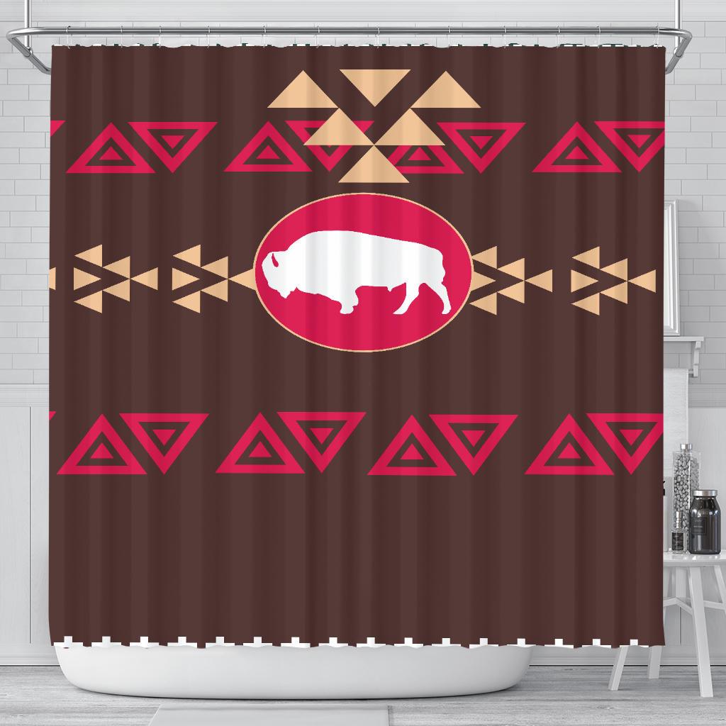 brown-bison-native-american-shower-curtain