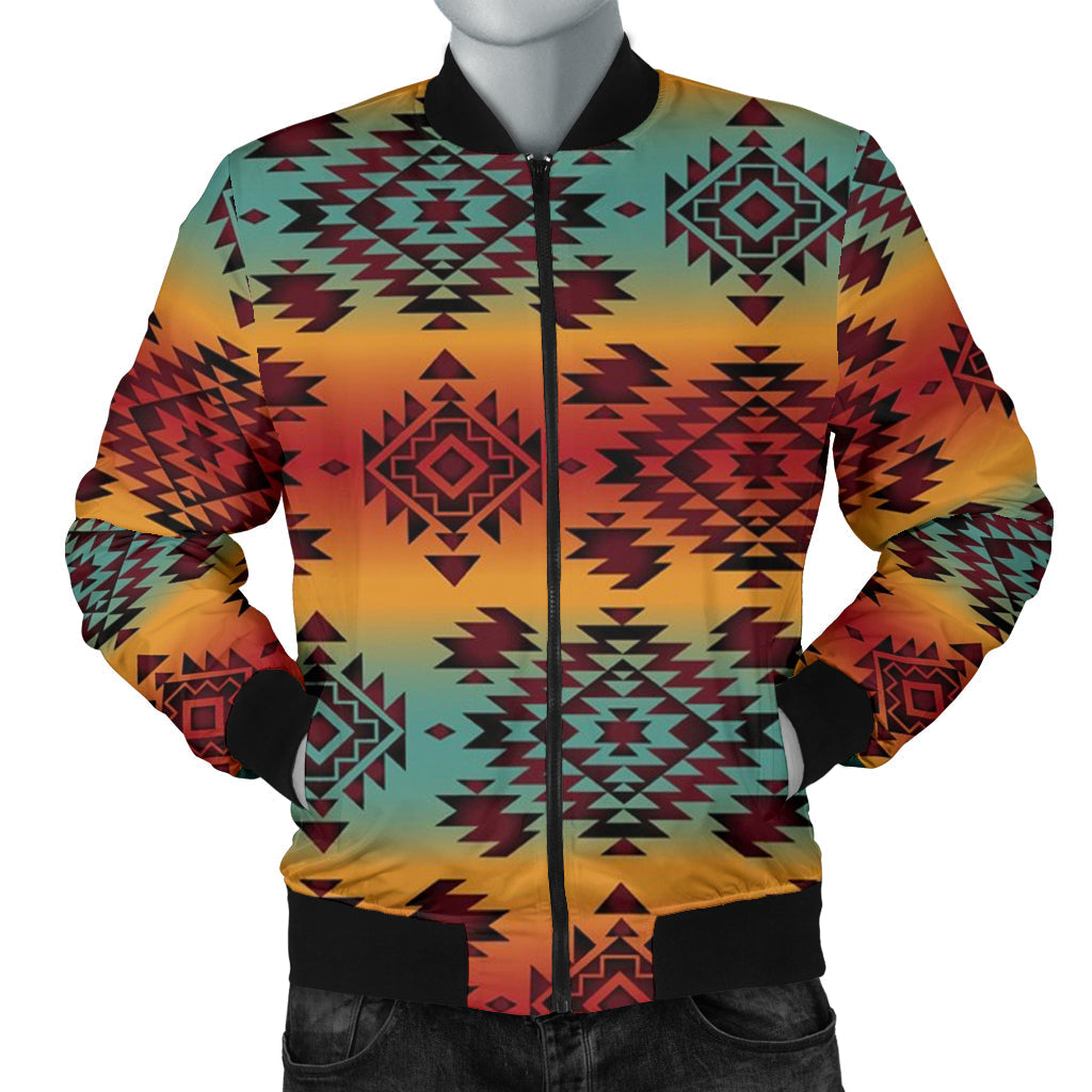 Blue Orange Men's Bomber Jacket LT10 - Wonder Print Shop