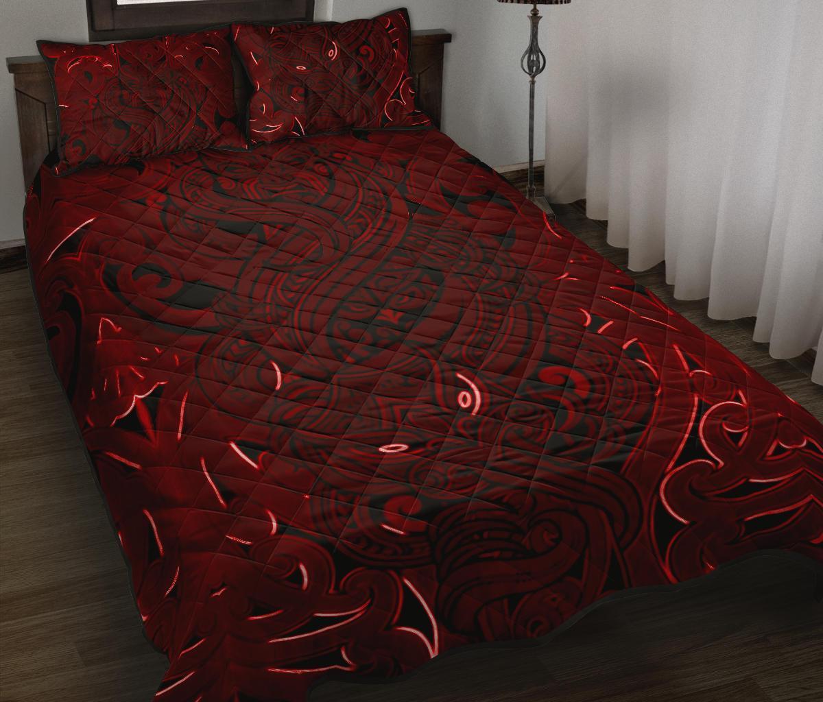 new-zealand-quilt-bed-set-maori-gods-quilt-and-pillow-cover-tumatauenga-god-of-war-red
