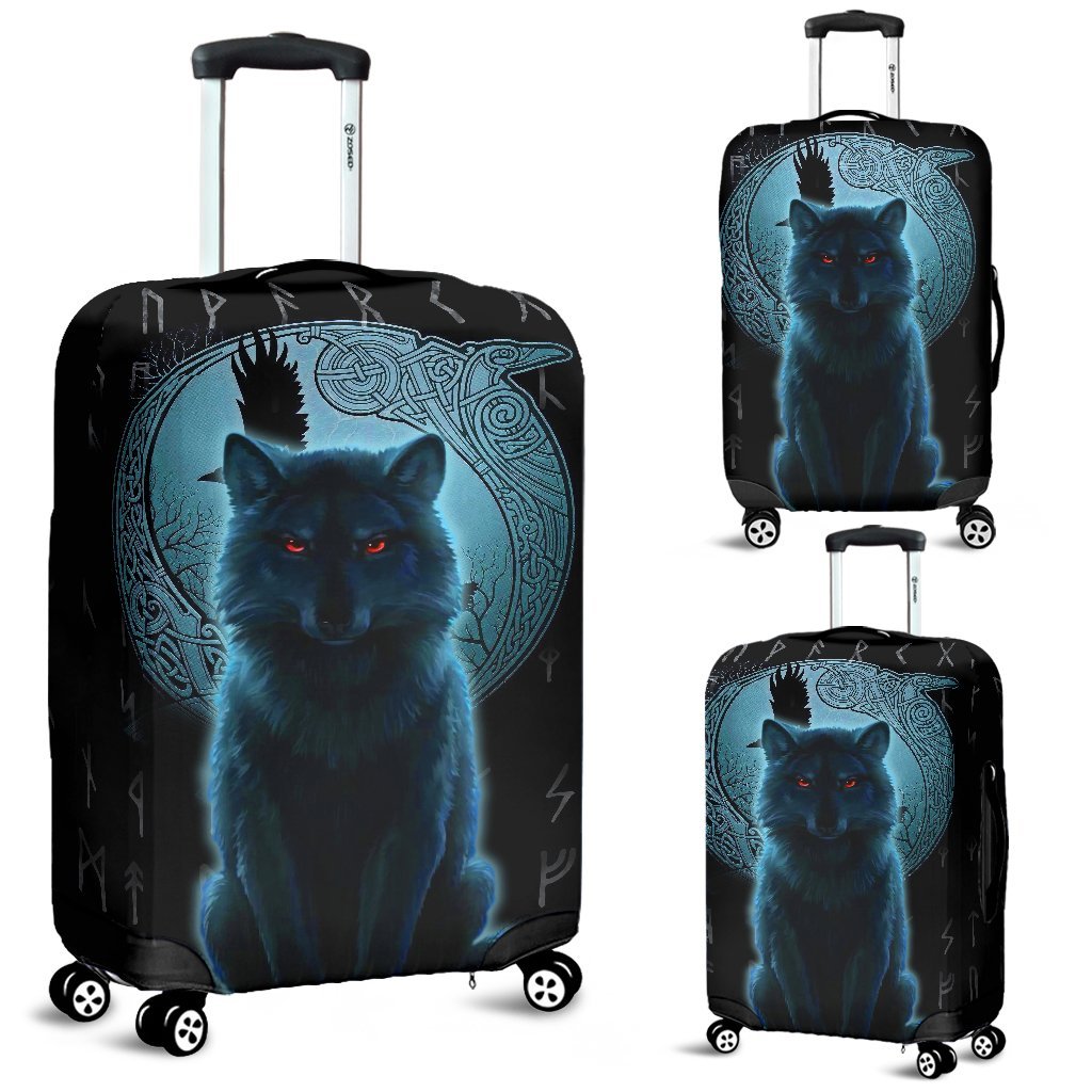 Viking Luggage Covers, Fenrir Viking Wolf and Moon RLT12 - Wonder Print Shop