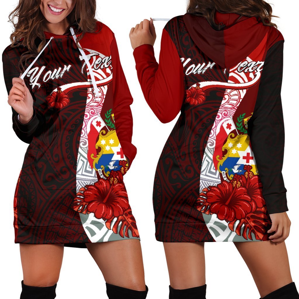 tonga-polynesian-custom-personalised-hoodie-dress-coat-of-arm-with-hibiscus