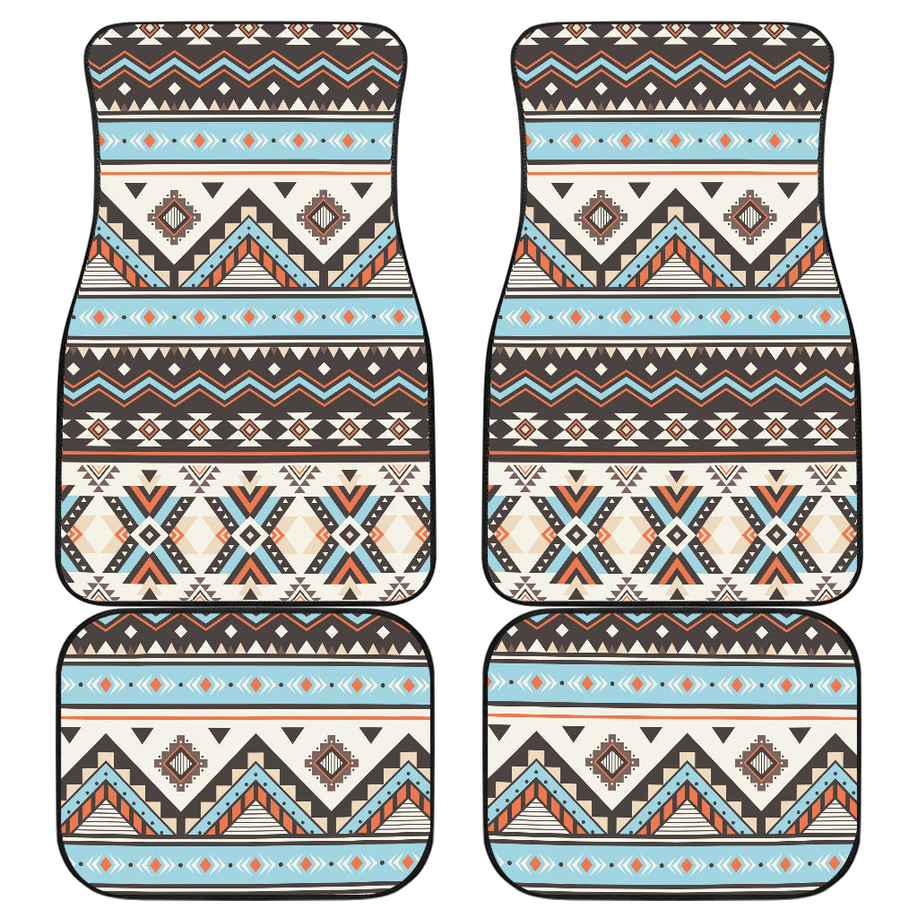 Native American Tribal Striped Seamless Pattern Front and Back Car Mats Set Of 4 LT10 - Wonder Print Shop