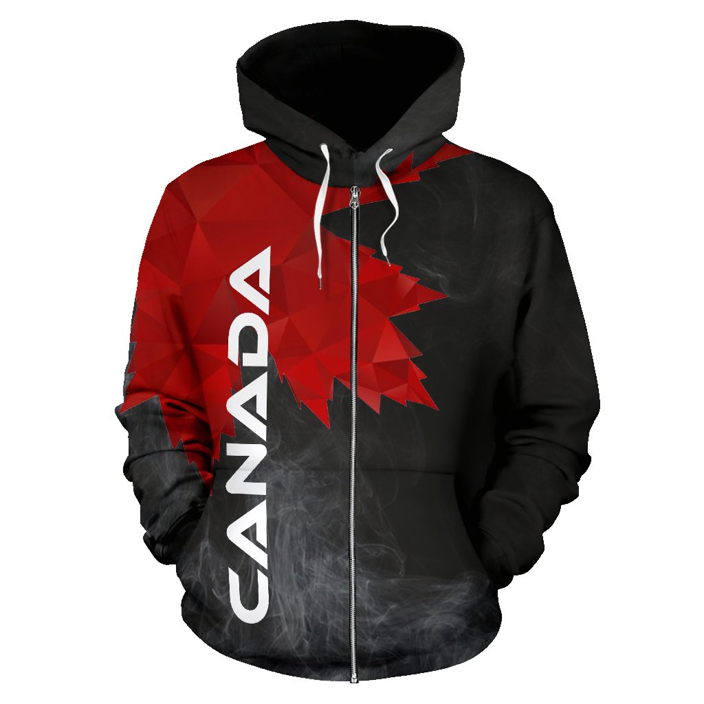 Canada Maple Leaf All Over Zip Up Hoodie - Wonder Print Shop