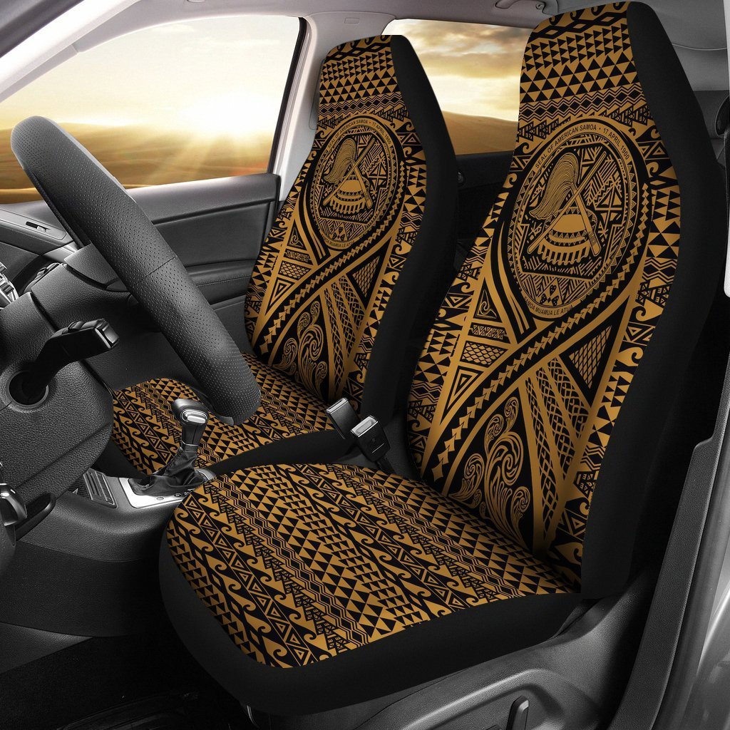 american-samoa-car-seat-cover-american-samoa-seal-polynesian-tattoo-gold