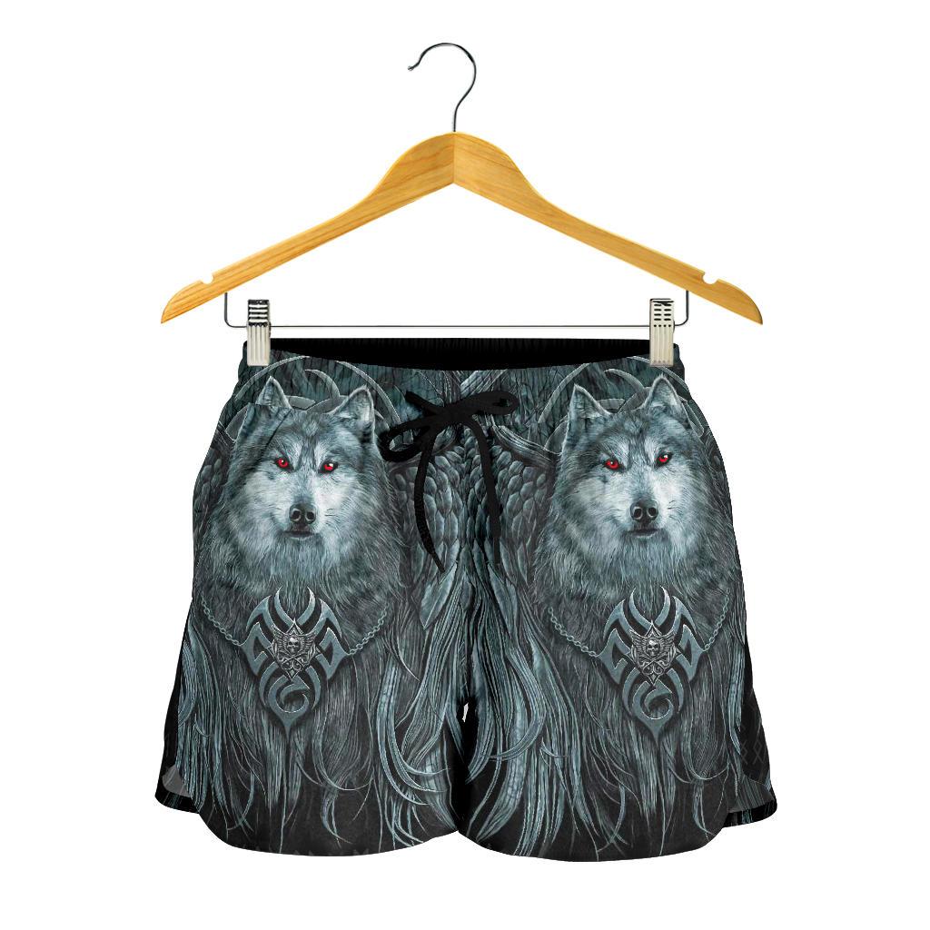 viking-womens-shorts-spiral-wolf-spirit