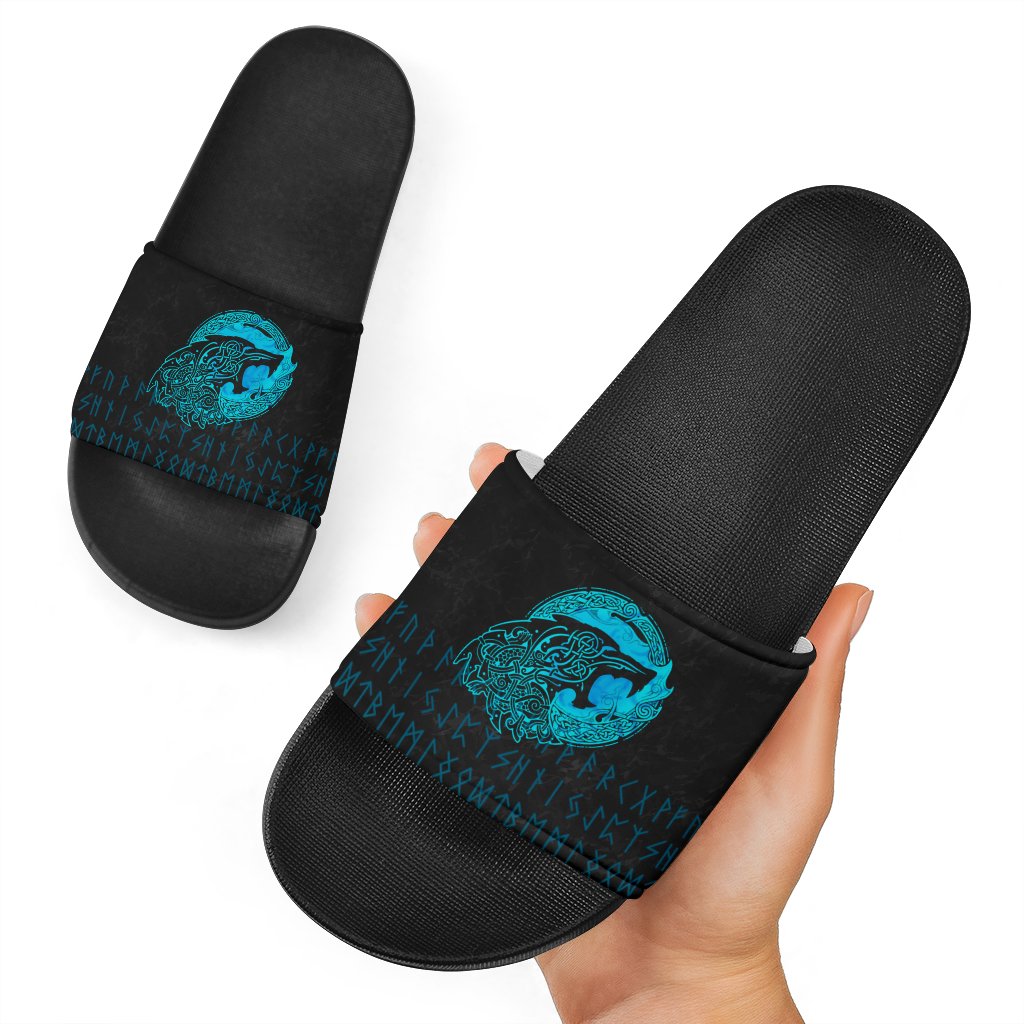 viking-slide-sandals-fenrir-wolf-cyan