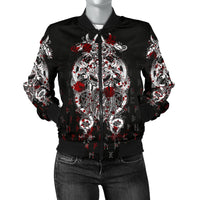 Viking Tyr Tattoo Blood Women's Bomber Jacket RLT12 - Wonder Print Shop