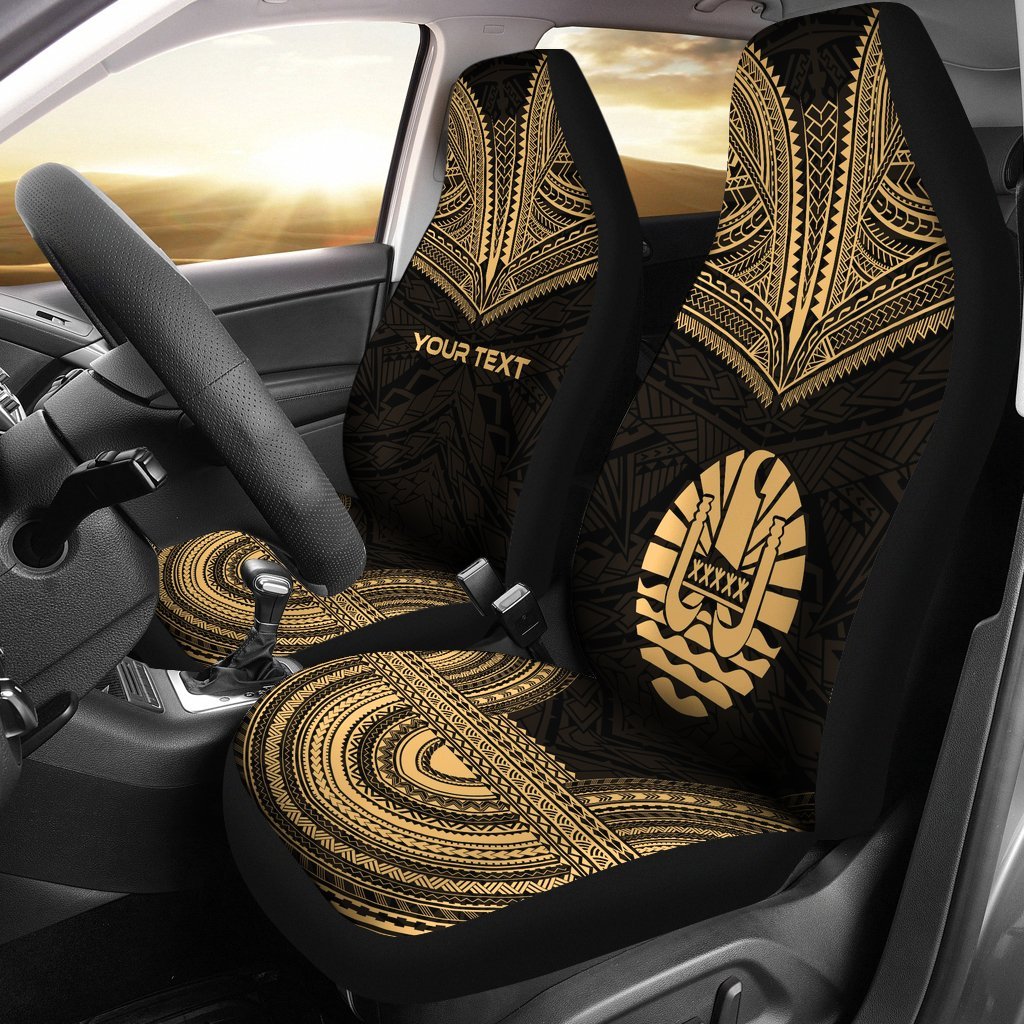tahiti-custom-personalised-car-seat-cover-tahiti-flag-polynesian-chief-tattoo-gold-version