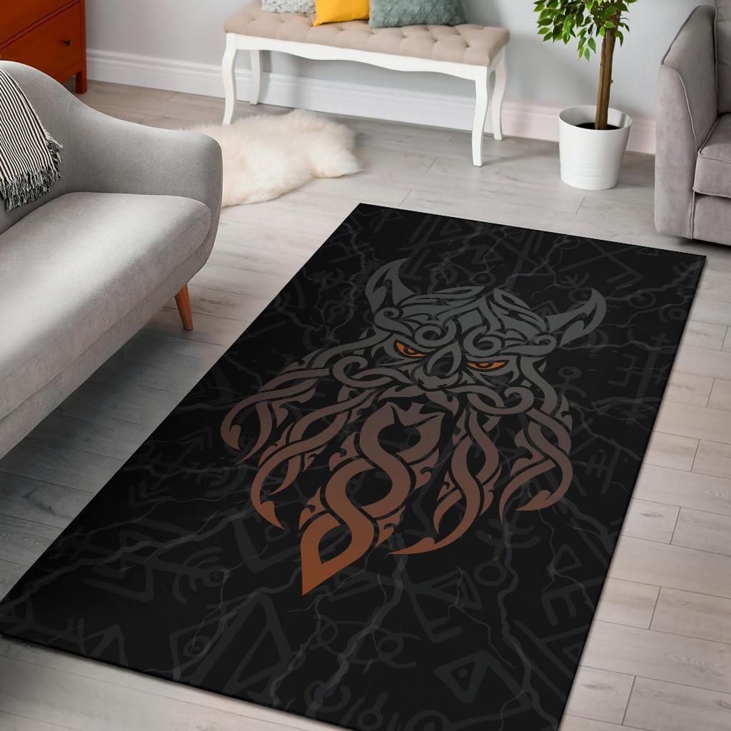 Viking Area Rug, Odin God Furthark Tattoo Special RLT12 - Wonder Print Shop
