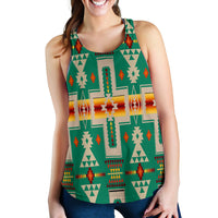 Light Green Tribe Design Native American Women Racerback Tank LT10 - Wonder Print Shop