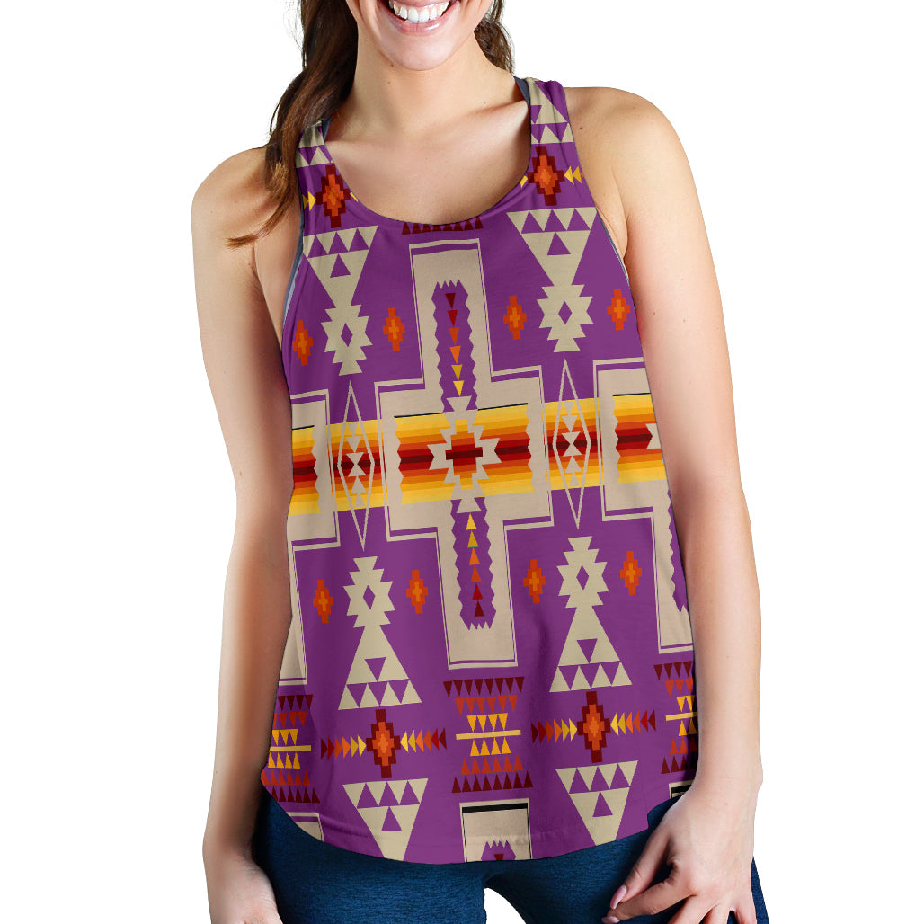Light Purple Tribe Design Native American Women Racerback Tank LT10 - Wonder Print Shop
