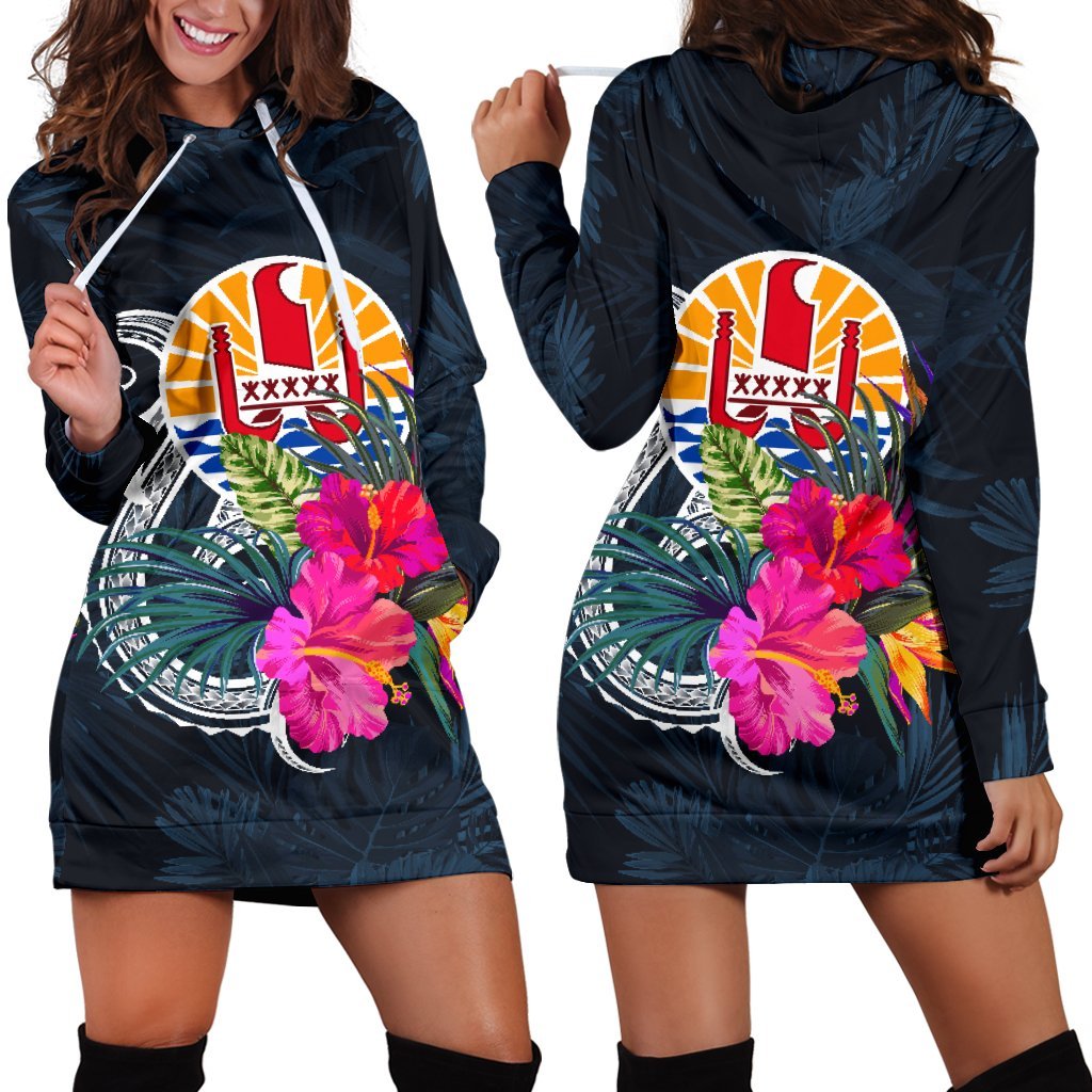 tahiti-polynesian-womens-hoodie-dress-tropical-flower