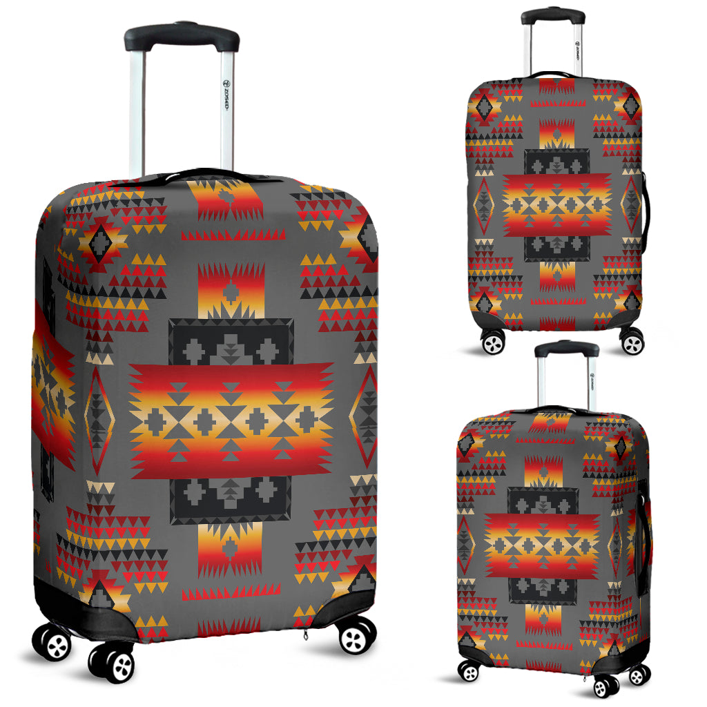 Gray Tribe Pattern Native American Luggage Covers LT10 - Wonder Print Shop