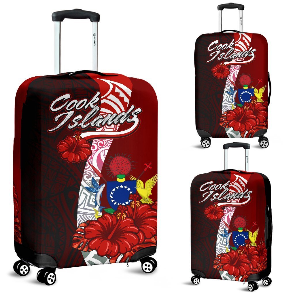 cook-islands-polynesian-luggage-covers-coat-of-arm-with-hibiscus