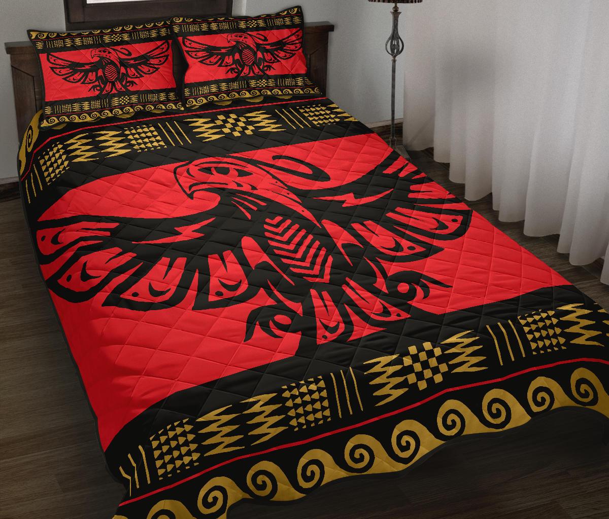 thunderbird-red-pattern-native-american-quilt-bed-set