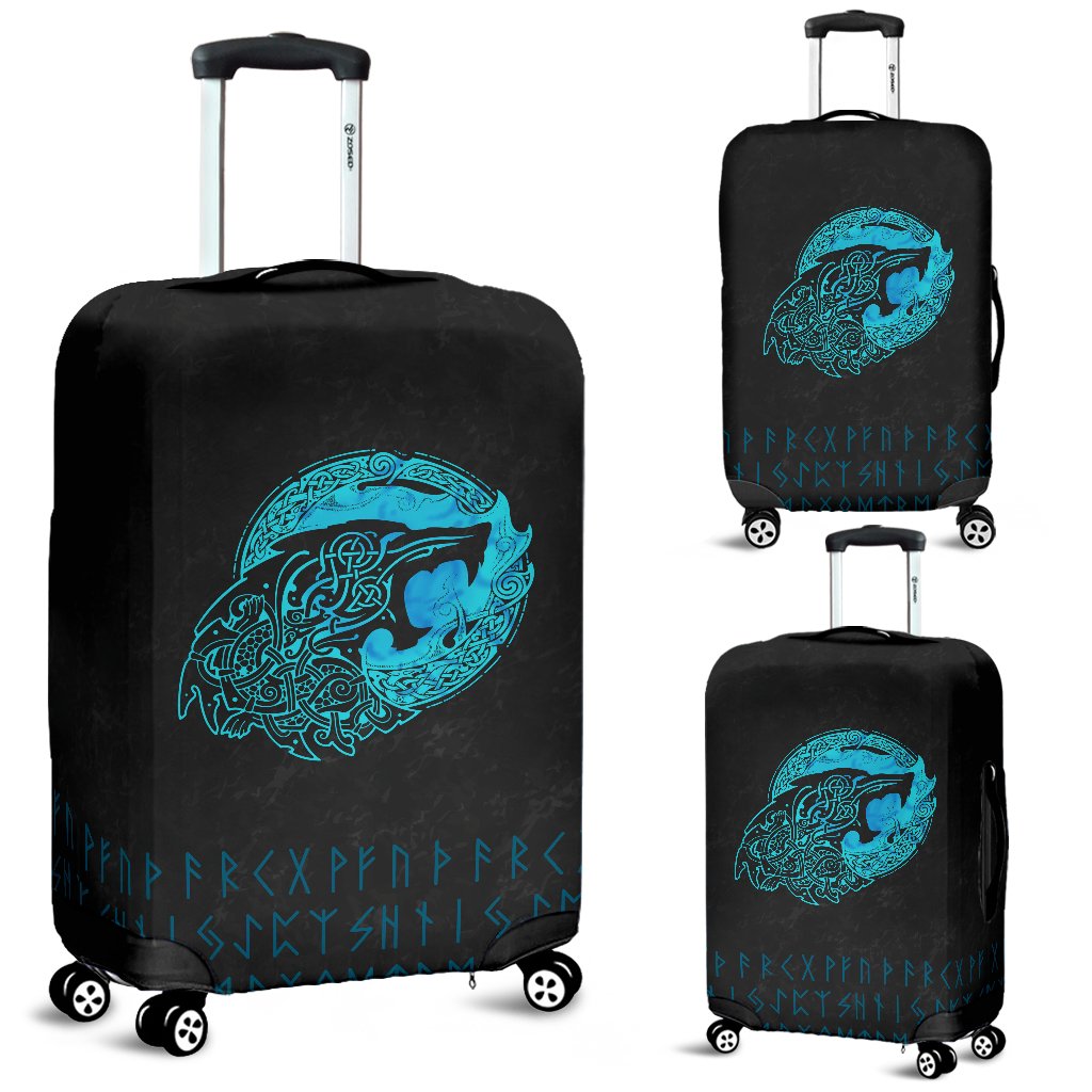 Viking Luggage Covers - Fenrir Wolf Cyan RLT12 - Wonder Print Shop