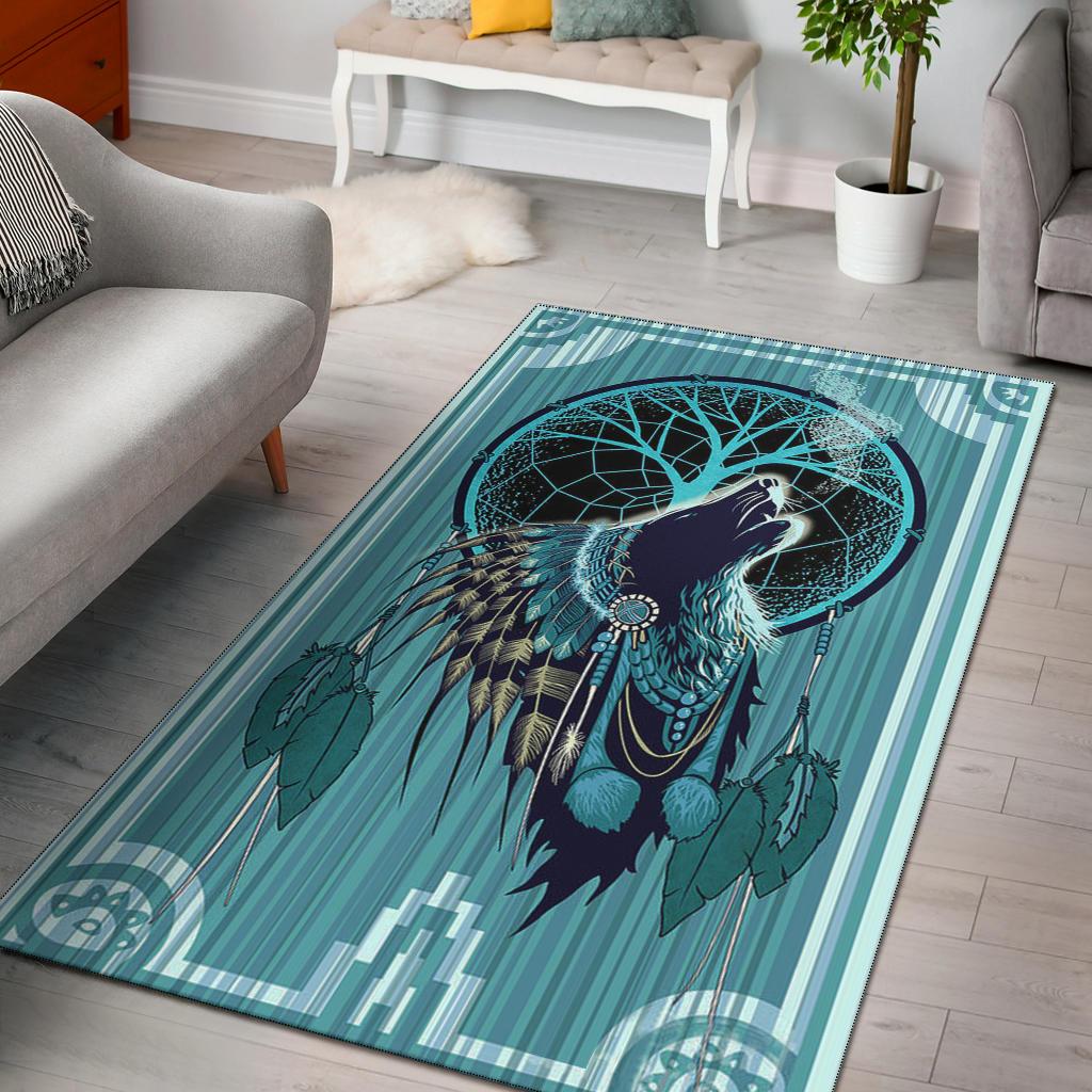 Wolf Chief Native American Area Rug LT10 - Wonder Print Shop