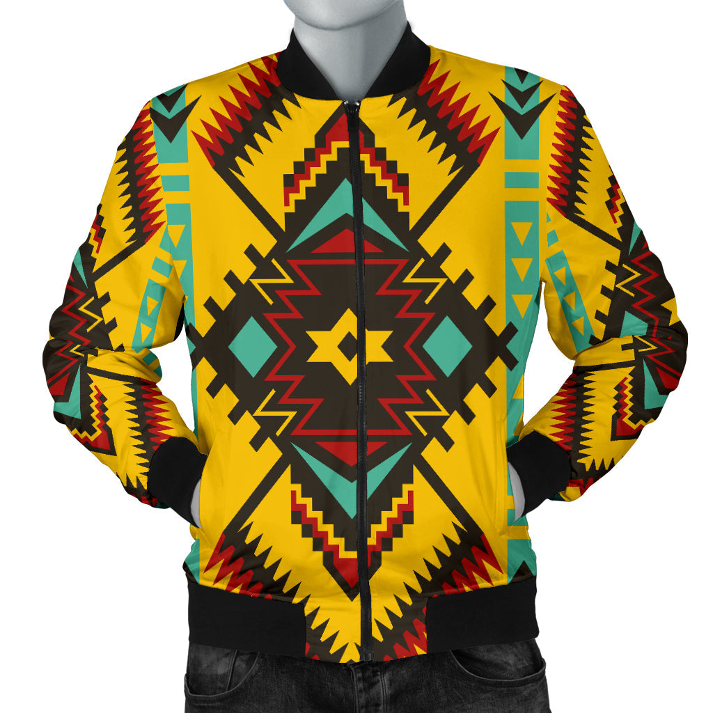 Abstract Geometric Ornament Men's Bomber Jacket LT10 - Wonder Print Shop