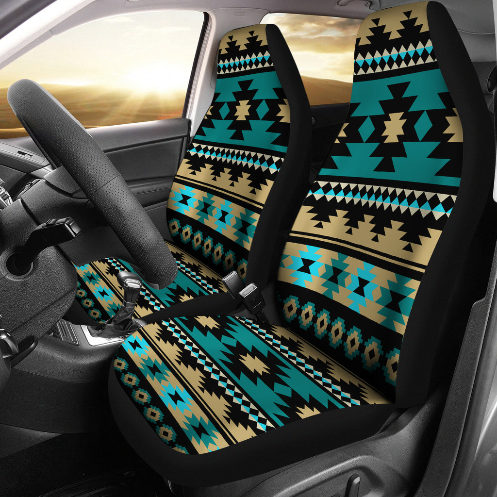 Green Ethnic Aztec Pattern Car Seat Covers LT10 - Wonder Print Shop