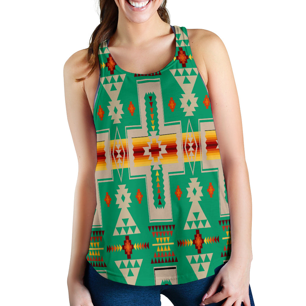 Green Tribe Design Native American Women Racerback Tank LT10 - Wonder Print Shop