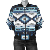 Blue Colors Pattern Women's Bomber Jacket LT10 - Wonder Print Shop