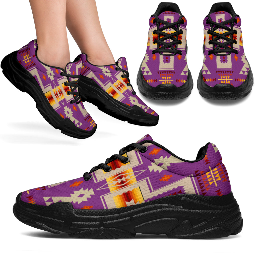 native-american-light-purple-tribe-design-chunky-sneakers