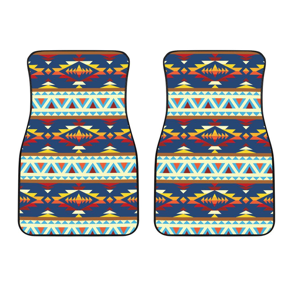 Blue Pattern Native American Front Car Mats (Set Of 2) LT10 - Wonder Print Shop