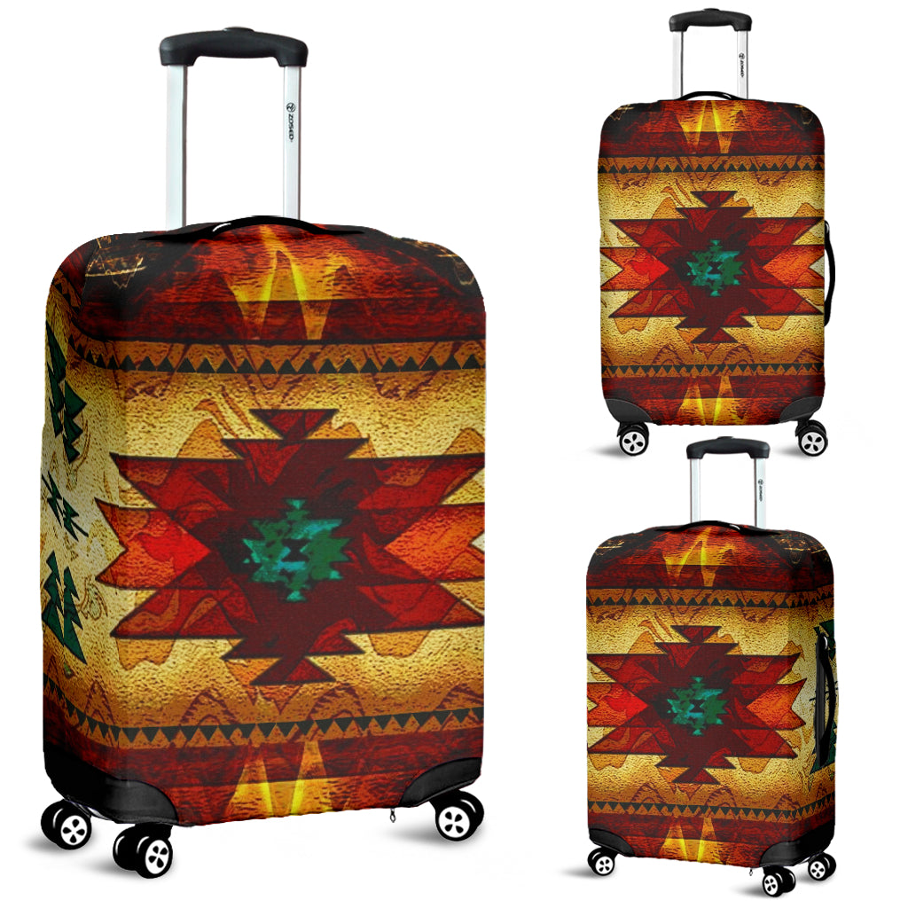 United Tribes Brown Design Native American Luggage Covers LT10 - Wonder Print Shop