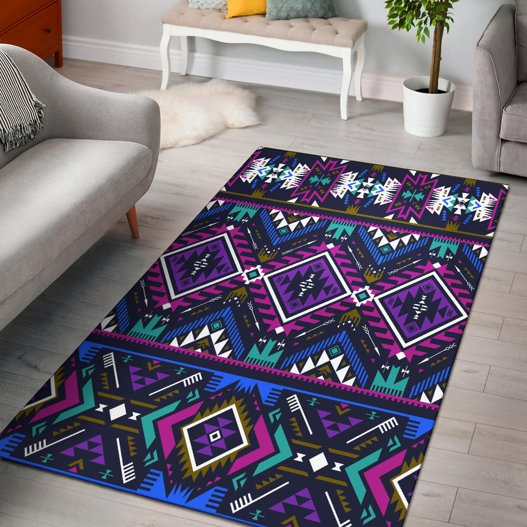 Purple Tribe Pattern Area Rug LT10 - Wonder Print Shop