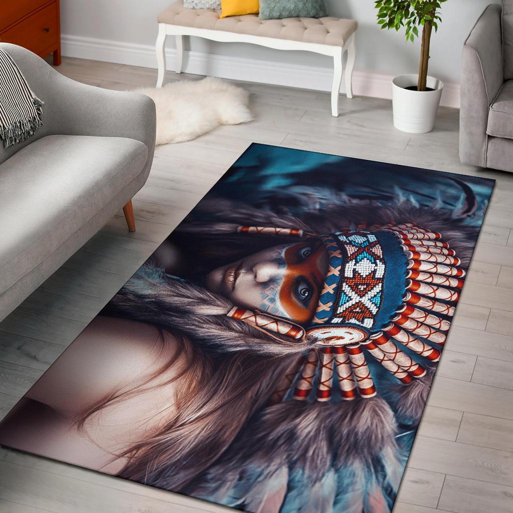 3D Native Girl Native American Area Rug LT10 - Wonder Print Shop