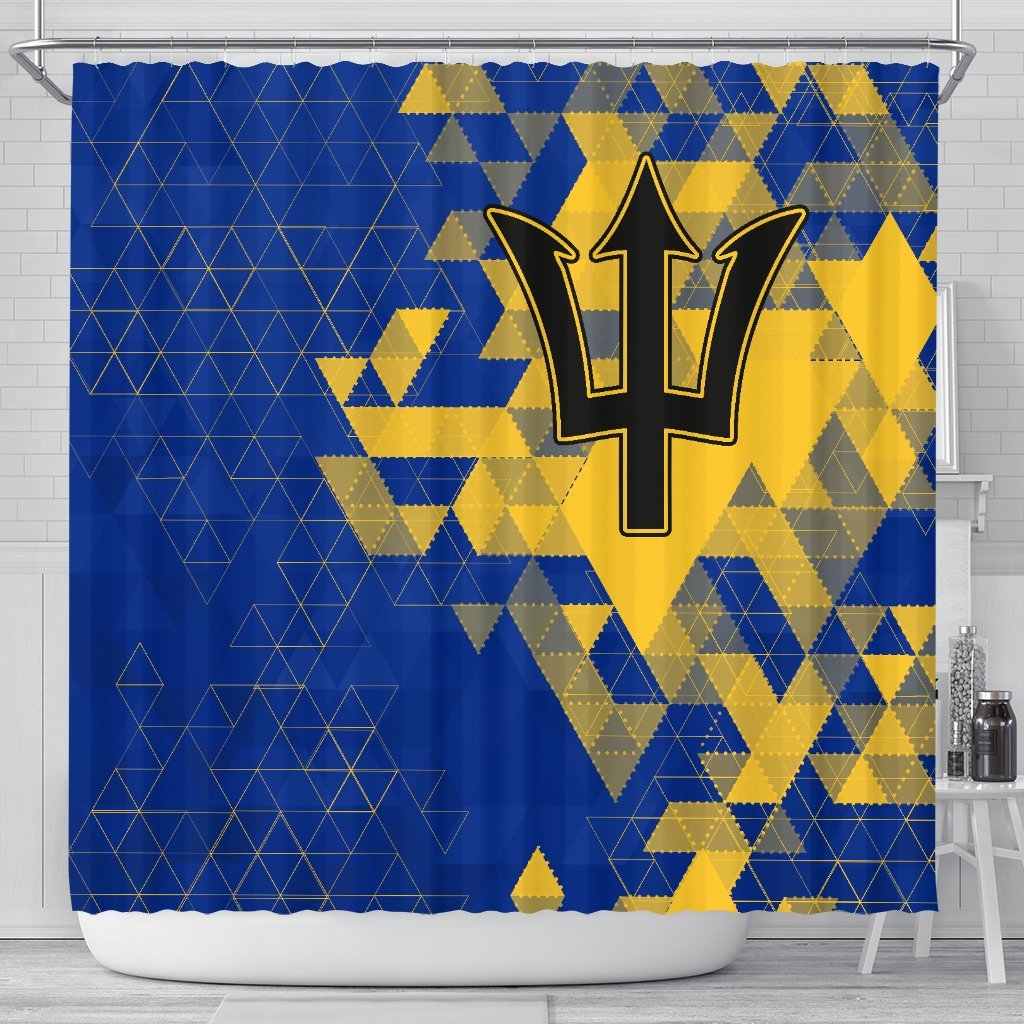 barbados-shower-curtain-national-flag-polygon-style
