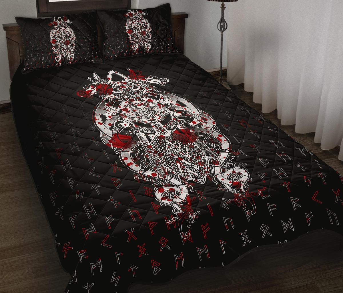 Viking Tyr Tattoo Blood Quilt Bed Set RLT12 - Wonder Print Shop
