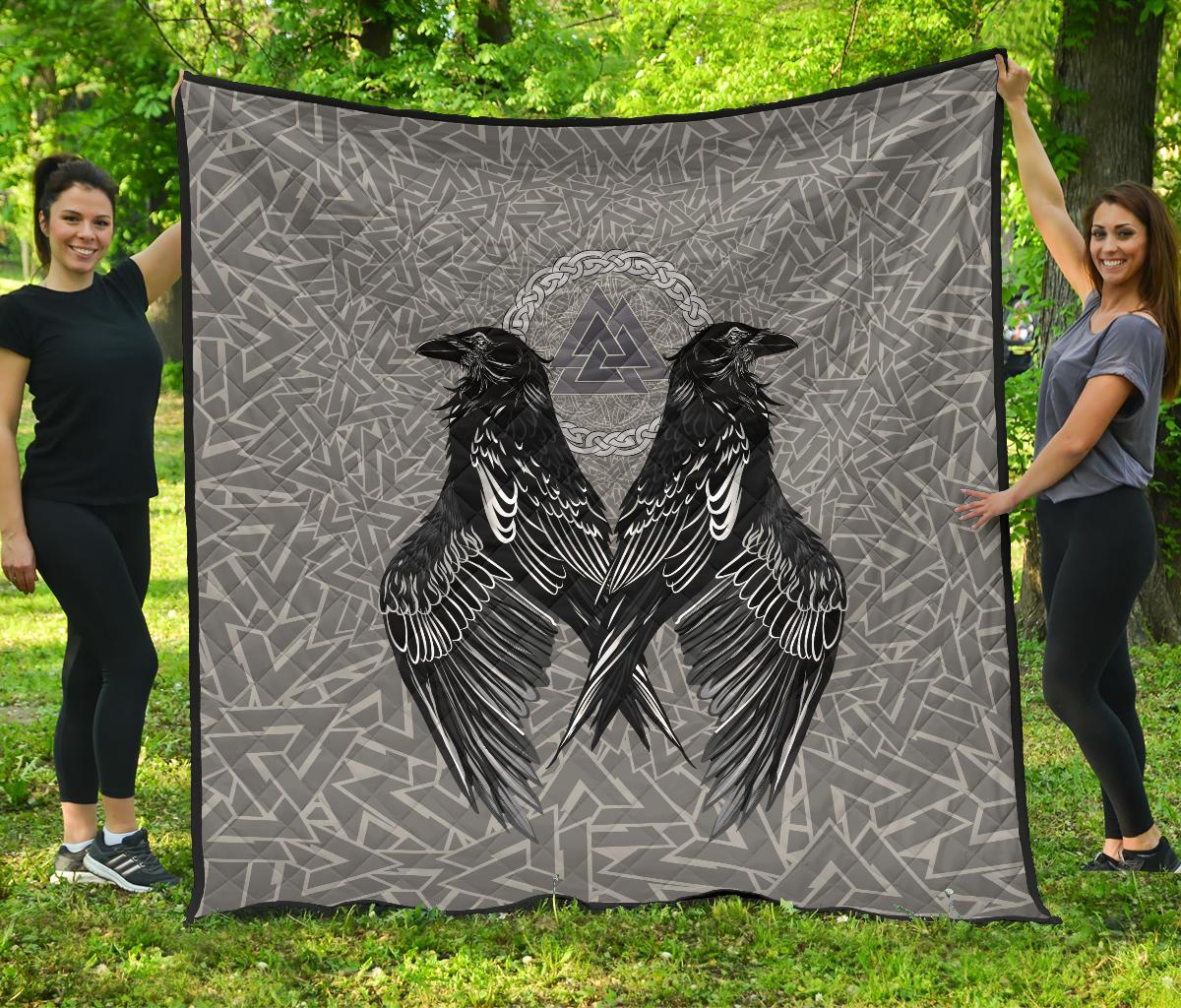 Viking Premium Quilt Raven Valknut RLT12 - Wonder Print Shop