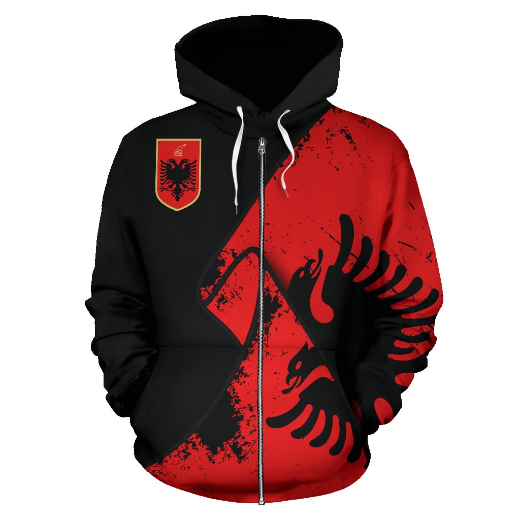 albania-special-grunge-flag-zipper-hoodie