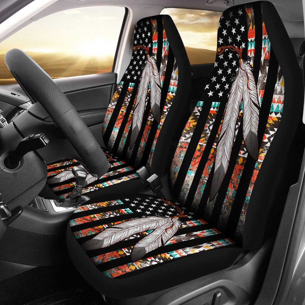 Flag Feather Car Seat Covers LT10 - Wonder Print Shop