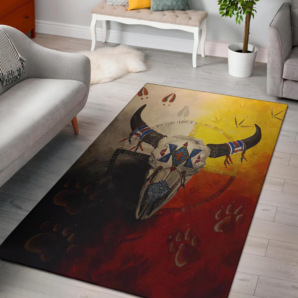 Bison Medicine Wheels Native American Pride Area Rug no link LT10 - Wonder Print Shop