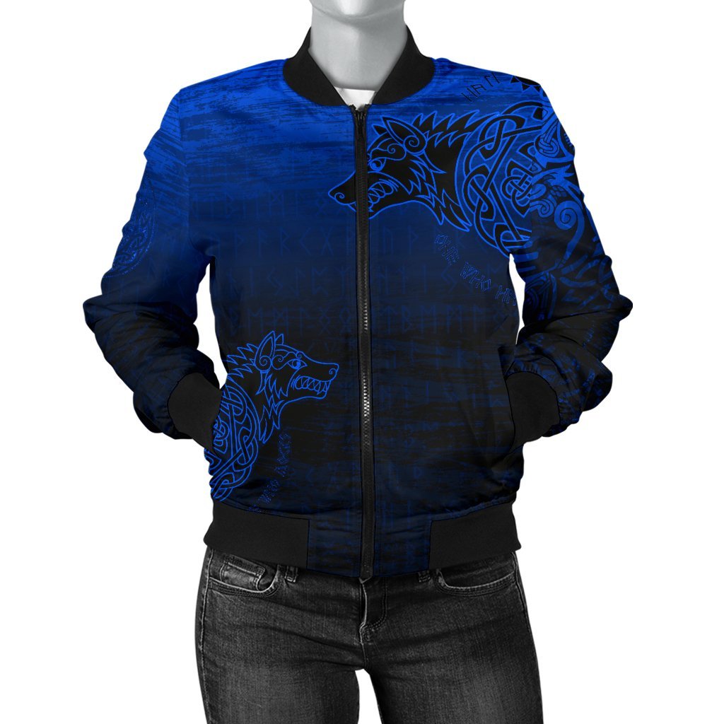 Viking Women's Bomber Jacket, Skoll and Hati RLT12 - Wonder Print Shop