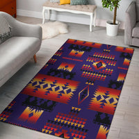 Purple Native Tribes Pattern Native American Area Rug LT10 - Wonder Print Shop