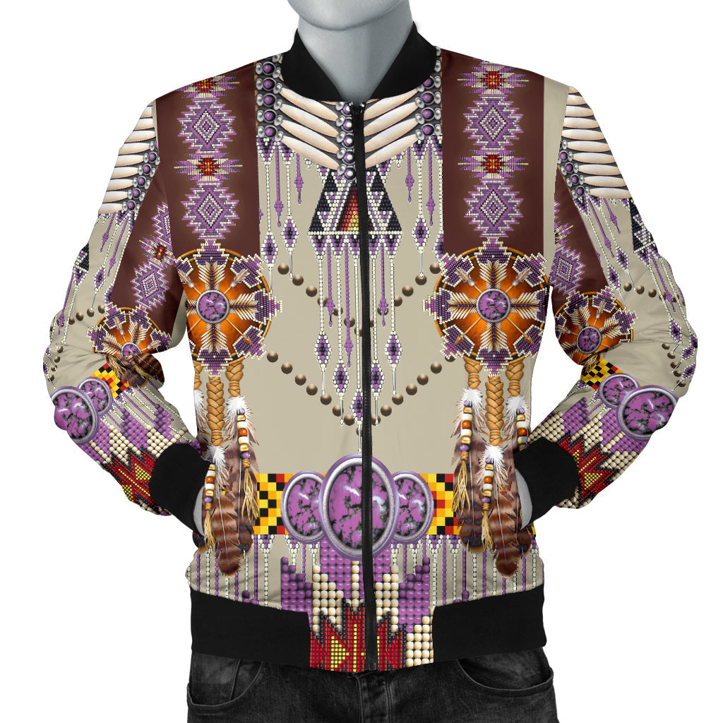 Purple Pattern Breastplate Men's Bomber Jacket LT10 - Wonder Print Shop