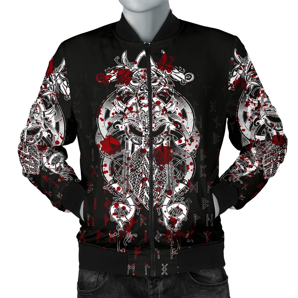 Viking Tyr Tattoo Blood Men's Bomber Jacket RLT12 - Wonder Print Shop