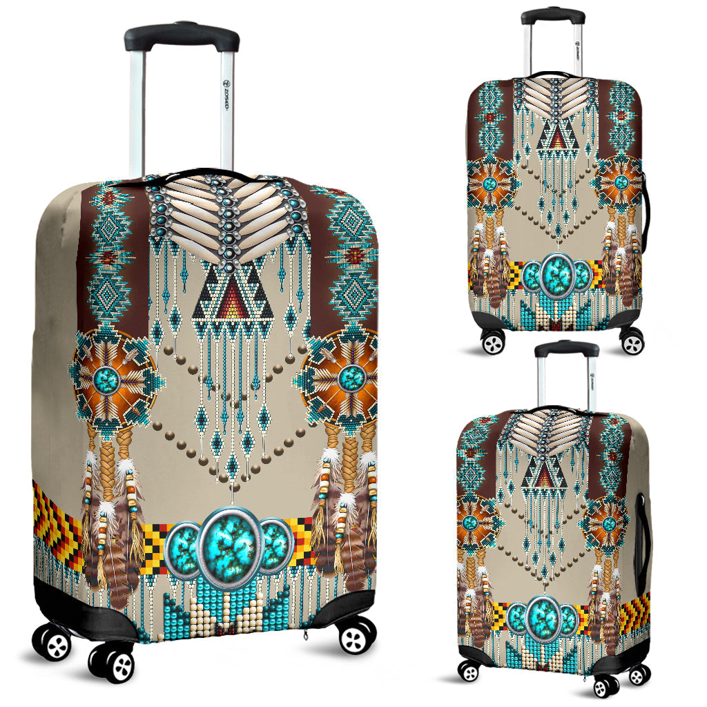 Turquoise Blue Pattern Breastplate Native American Luggage Covers LT10 - Wonder Print Shop