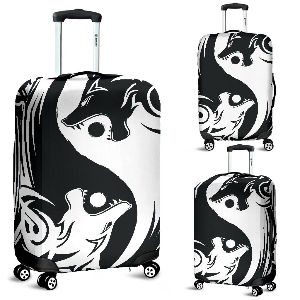 Viking Luggage Cover - Ying Yang Wolf RLT12 - Wonder Print Shop