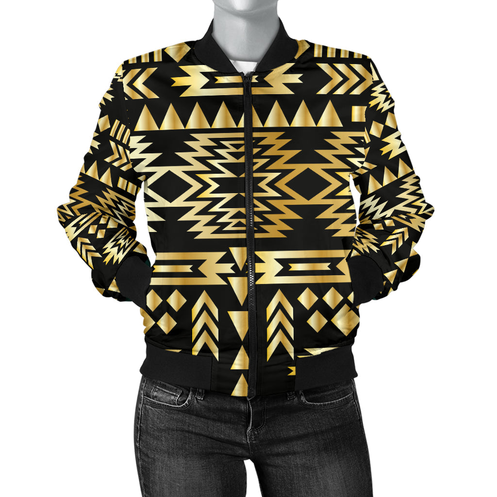 Seamless Yellow Pattern Women's Bomber Jacket LT10 - Wonder Print Shop