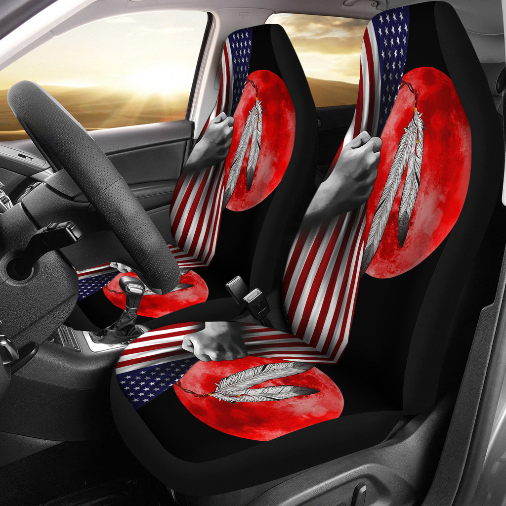 Flag Blood Feather Car Seat Covers LT10 - Wonder Print Shop