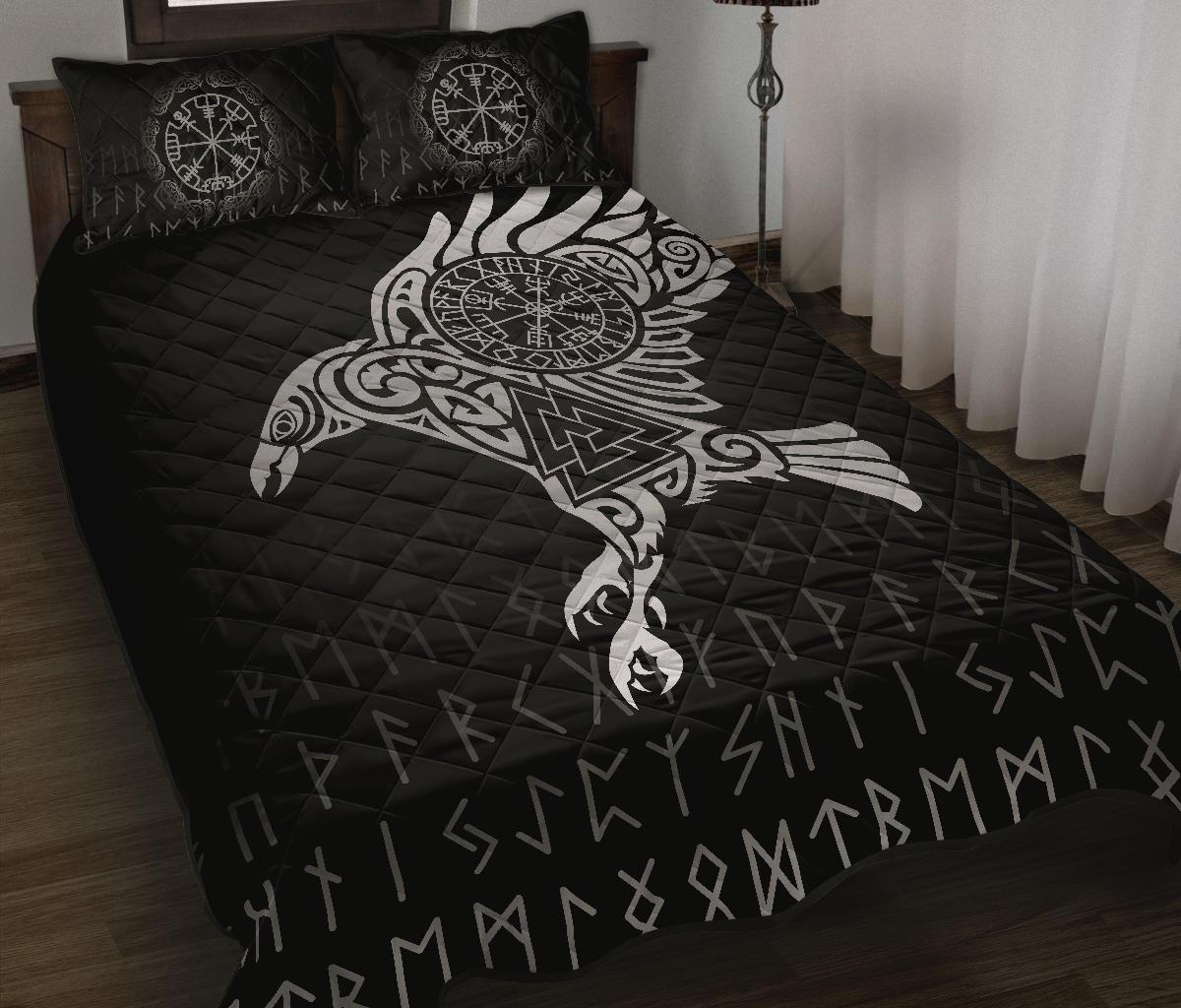 Viking Quilt Bed Set Raven Tattoo RLT12 - Wonder Print Shop