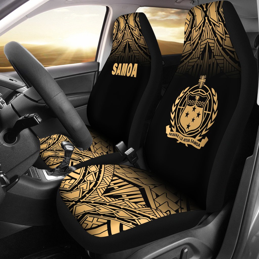 samoa-car-seat-covers-samoa-coat-of-arms-polynesian-tattoo-fog-gold